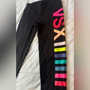 Victoria's Secret VSX Black Leggings with Logo - Small